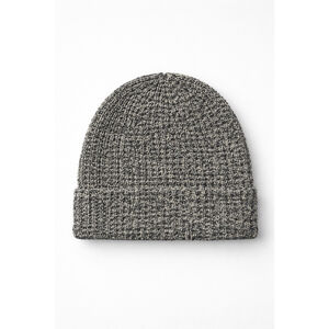 Madewell Knit Beanie Hat Black Ivory Cotton Blend Soft Winter Unisex